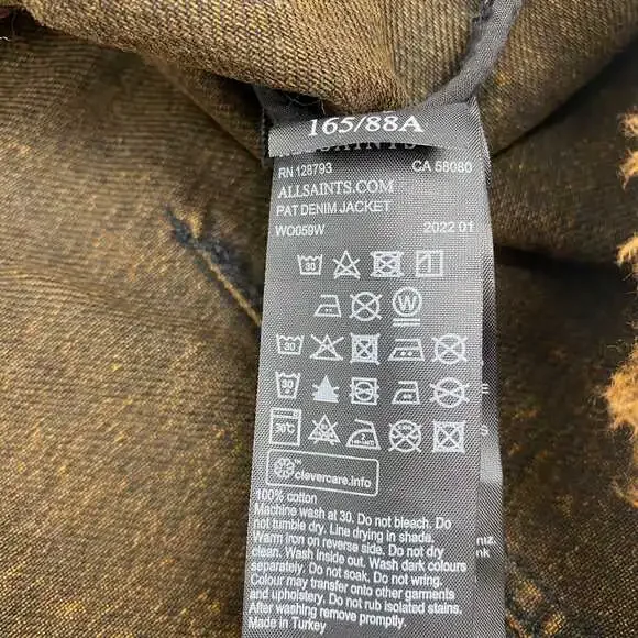 All Saints Brown Black Denim Cropped Jacket | Women’s Size 6 - Picture 4 of 6